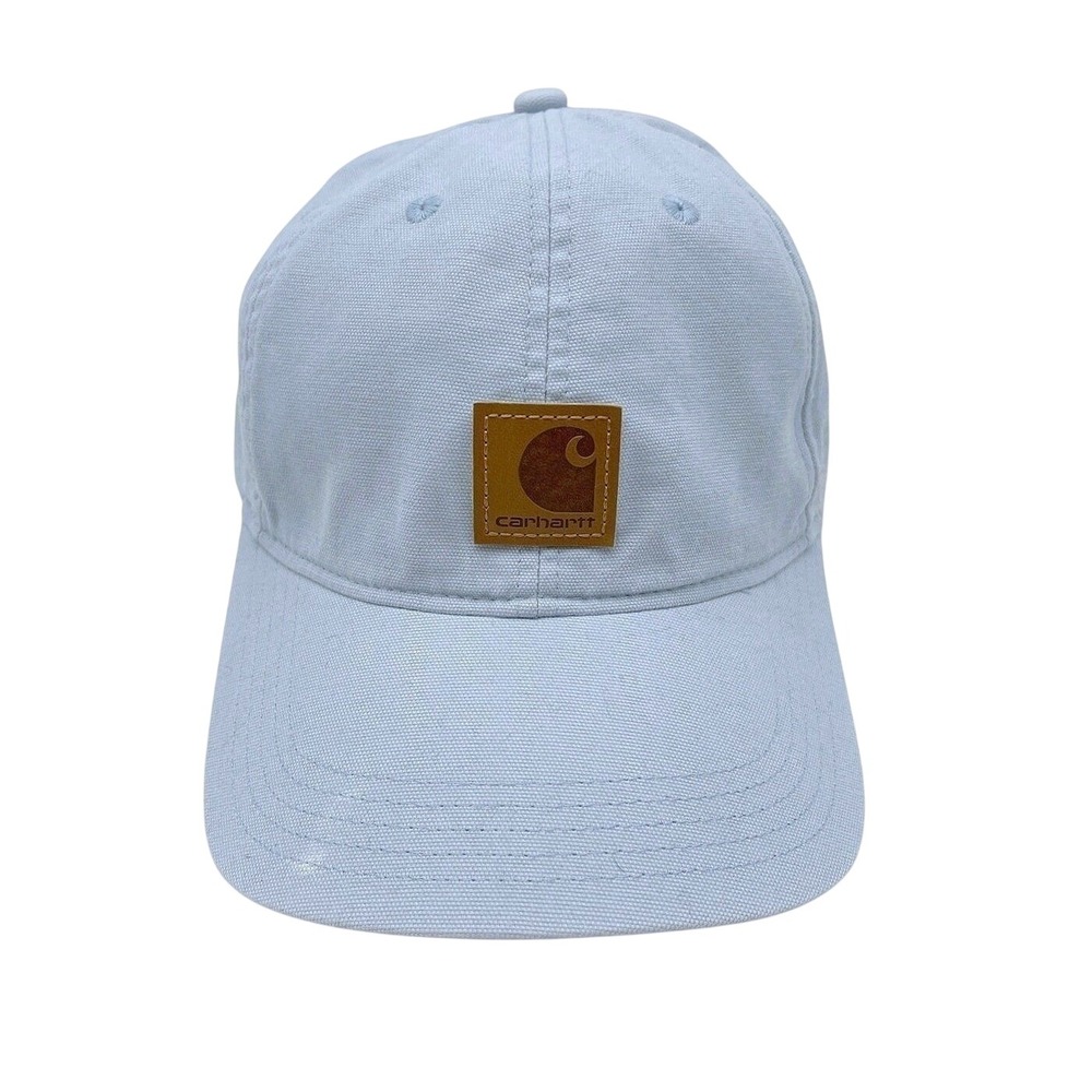 Carhartt Unisex Light Blue Utility Leather Patch Adjustable Back Odessa Cap Hat